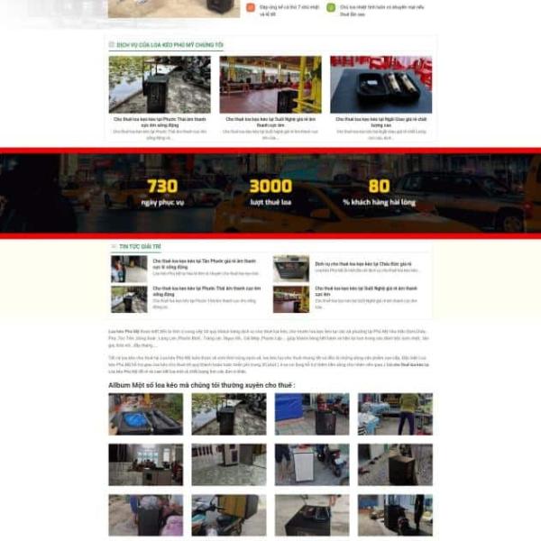 Theme WordPress dịch vụ cho thuê loa kẹo kéo