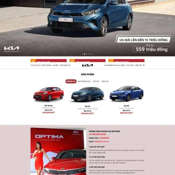 Theme WordPress hãng xe Kia chuẩn đẹp