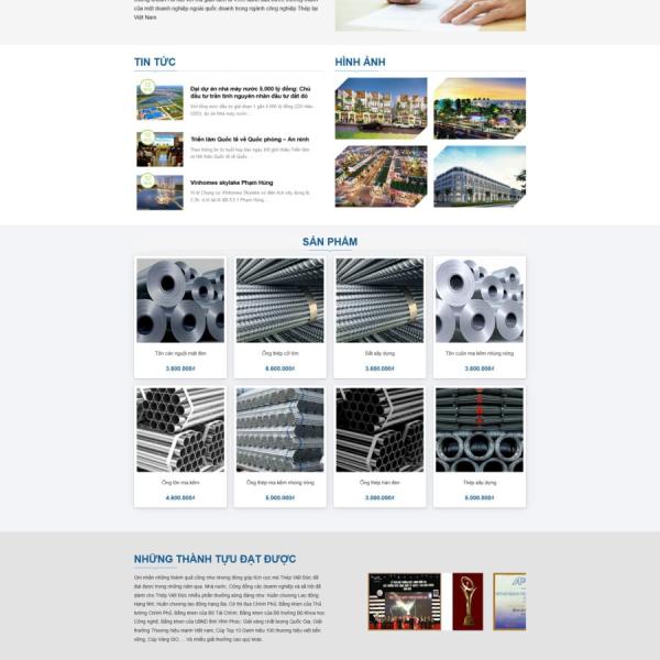 Theme WordPress giới thiệu công ty thép, vlxd