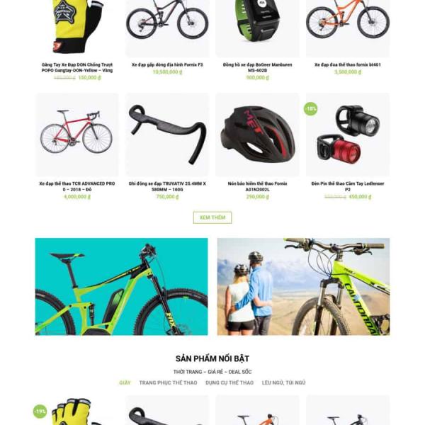 Theme WordPress bán dụng cụ thể thao