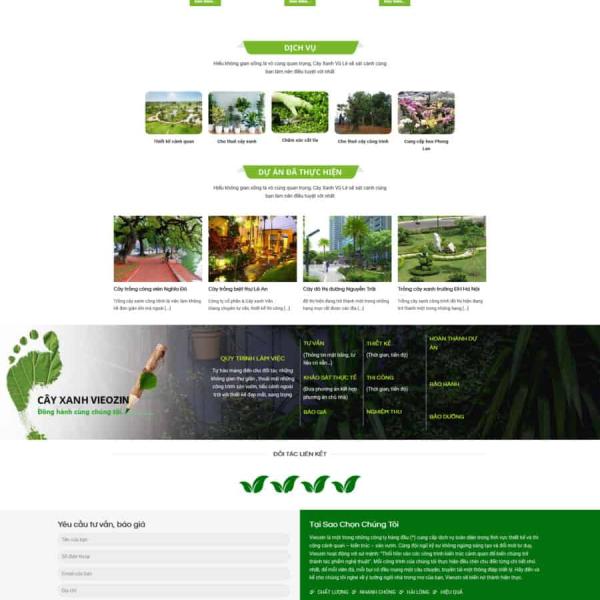 Theme WordPress thiết kế sân vườn cây cảnh