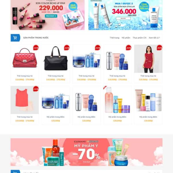 Theme WordPress bán thời trang mỹ phẩm 11