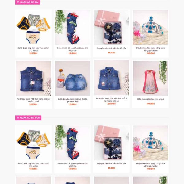 Theme WordPress thời trang trẻ em
