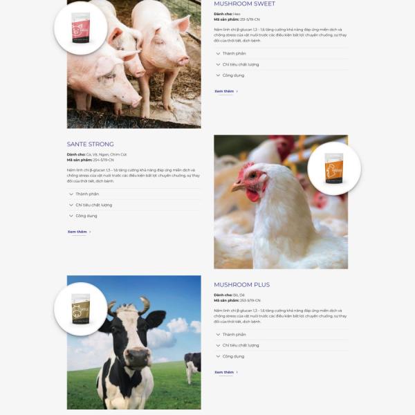 Theme WordPress bán thức ăn chăn nuôi