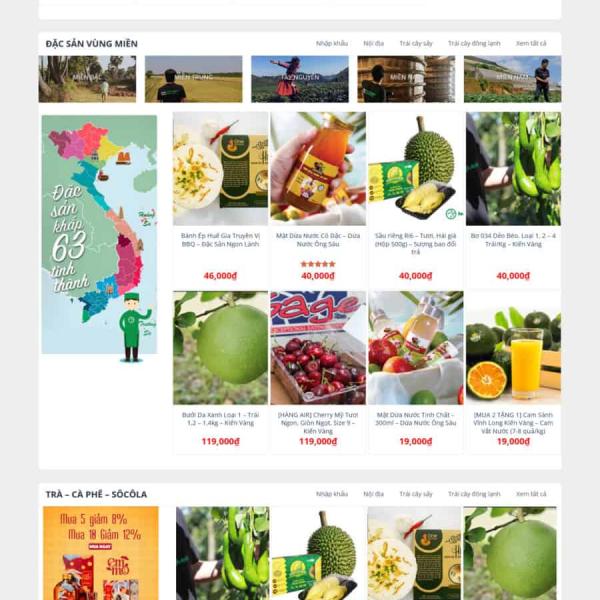 Theme WordPress bán trái cây đặc sản