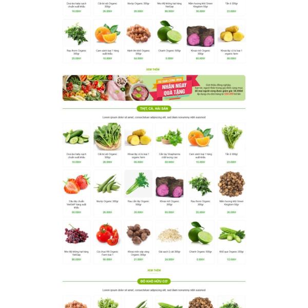Theme WordPress thực phẩm 26, trái cây sạch