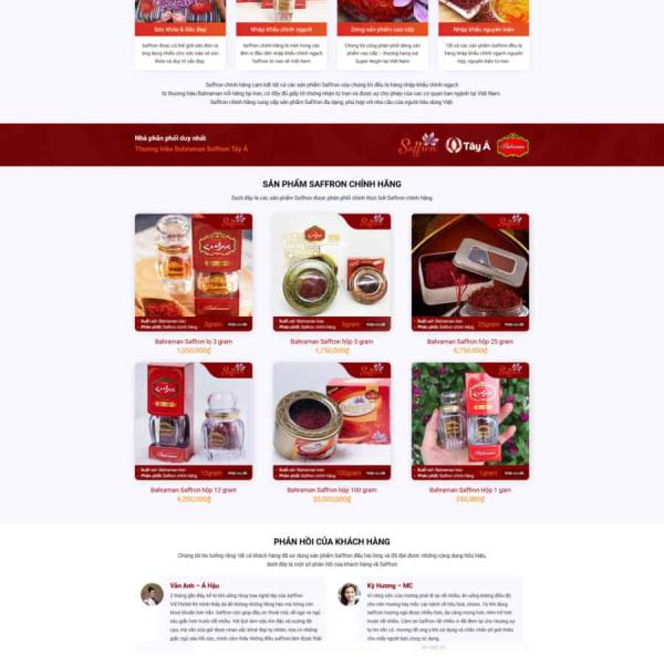Theme WordPress shop bán nhụy hoa nghệ tây