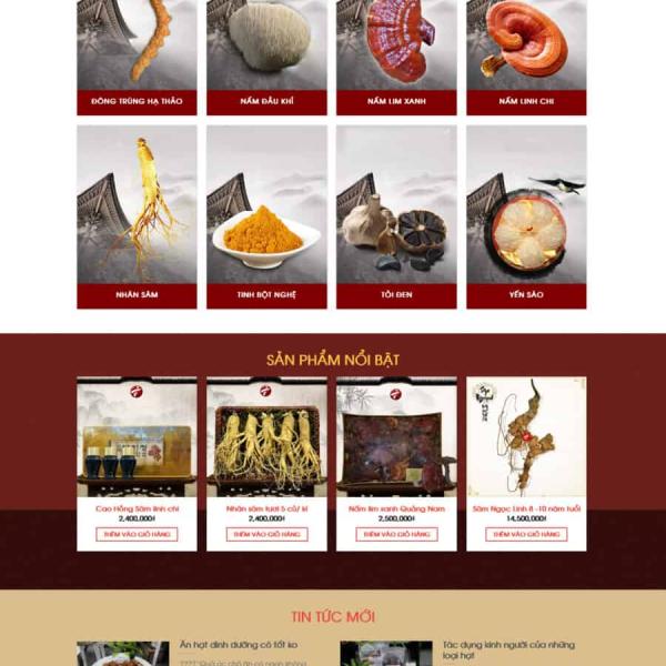 Theme WordPress bán nấm đông trùng hạ thảo