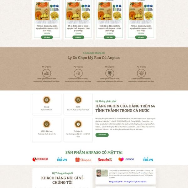 Theme WordPress thực phẩm chức năng rau củ