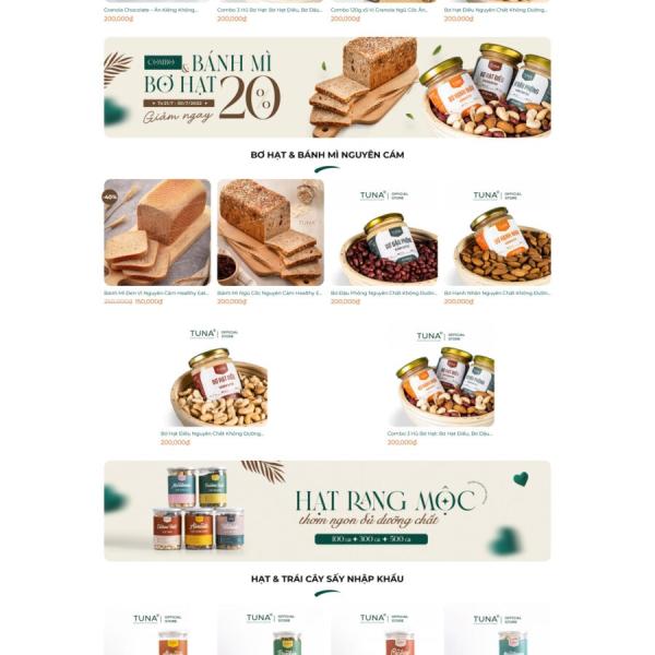 Theme WordPress bán thực phẩm sạch 1