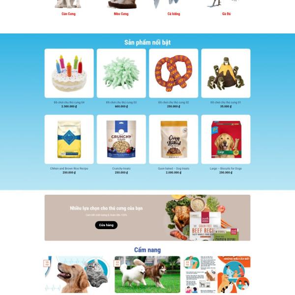 Theme WordPress thực phẩm thú cưng