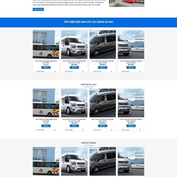 Theme WordPress cho thuê xe du lịch