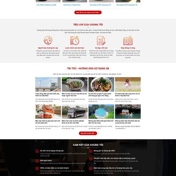 Theme WordPress dịch vụ thuê xe ô tô – thuê xe 4