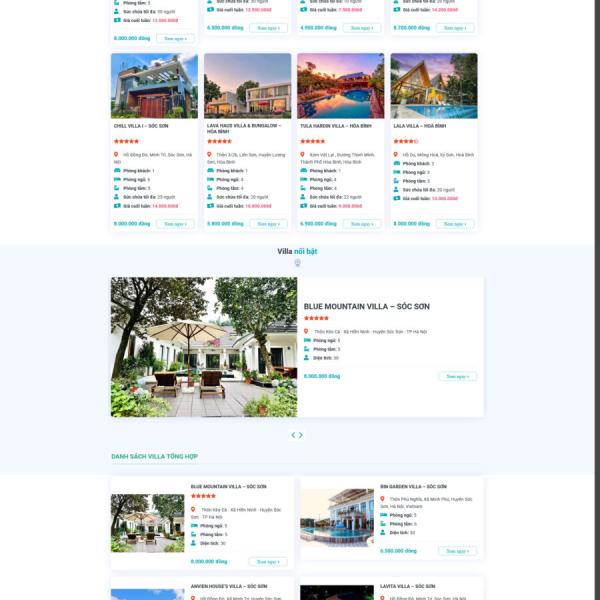 Theme WordPress danh bạ villa khách sạn biệt thự