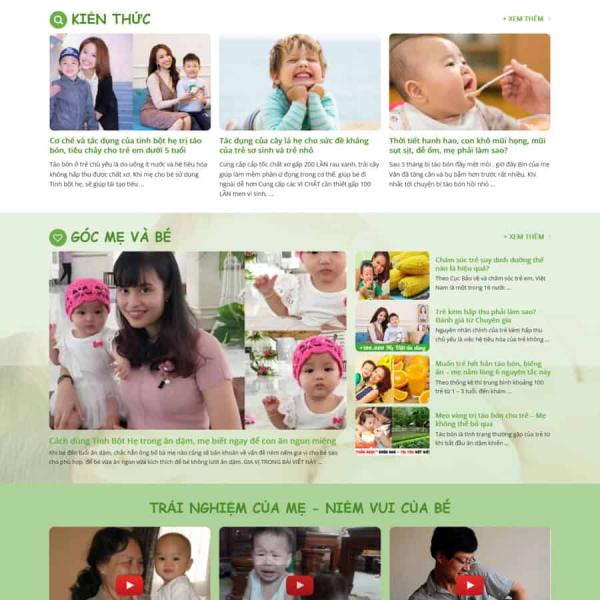 Theme WordPress thực phẩm cho bé
