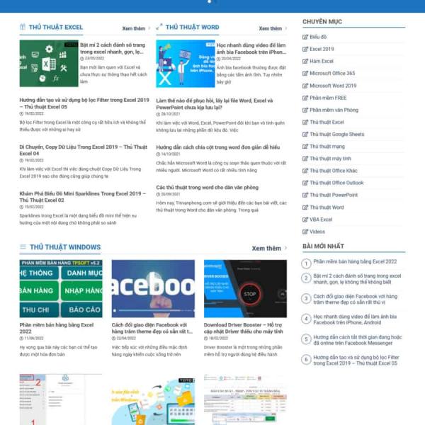 Theme WordPress tin tức tin học văn phòng