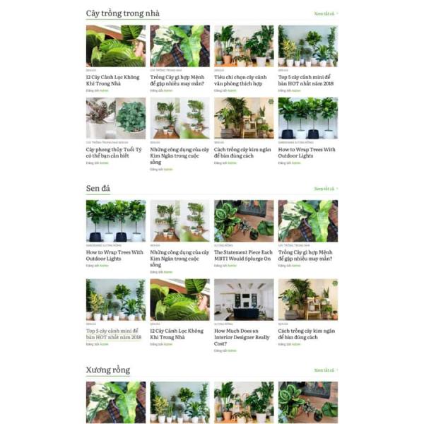 Theme WordPress blog về cây xanh