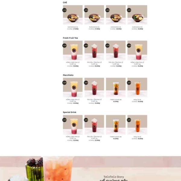 Theme WordPress quán trà sữa