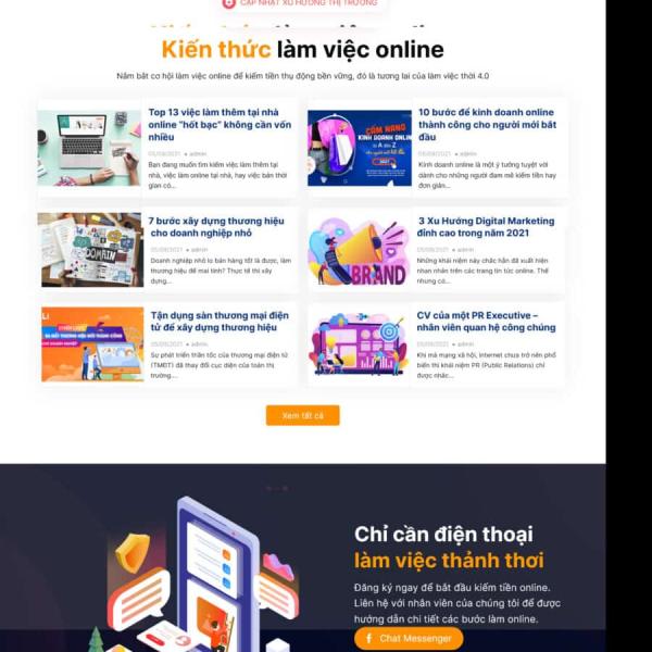 Theme WordPress lading pape top việc