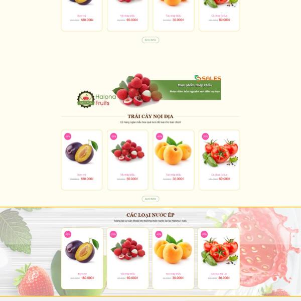 Theme WordPress shop bán trái cây 2