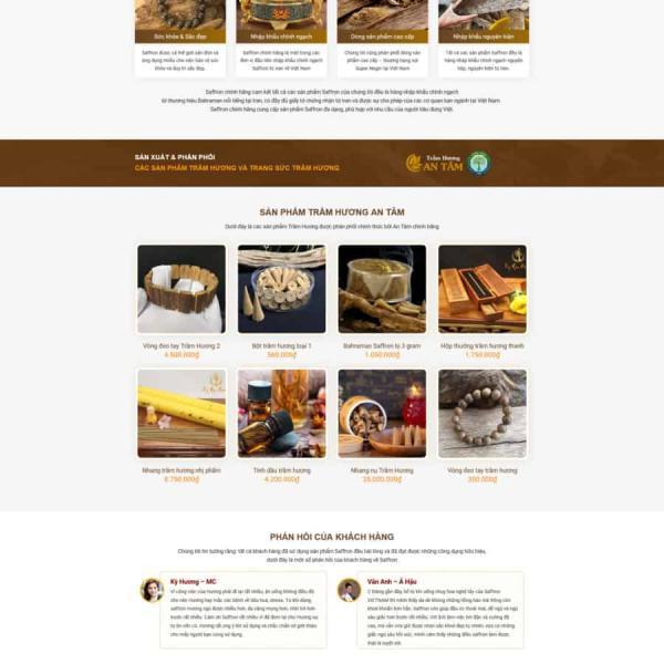 Theme WordPress bán trầm hương