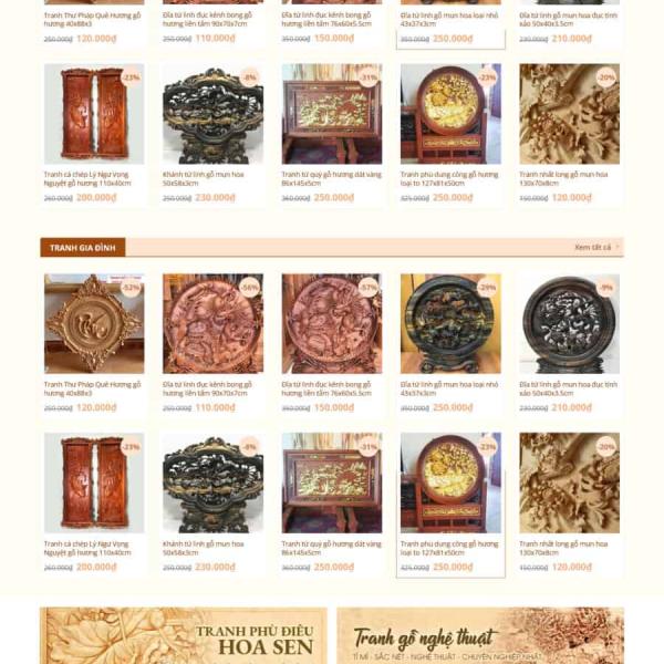 Theme WordPress bán tranh gổ