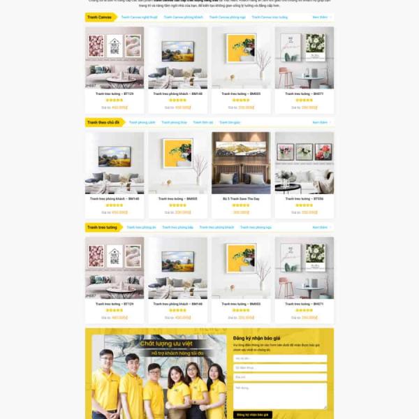 Theme WordPress bán tranh tường