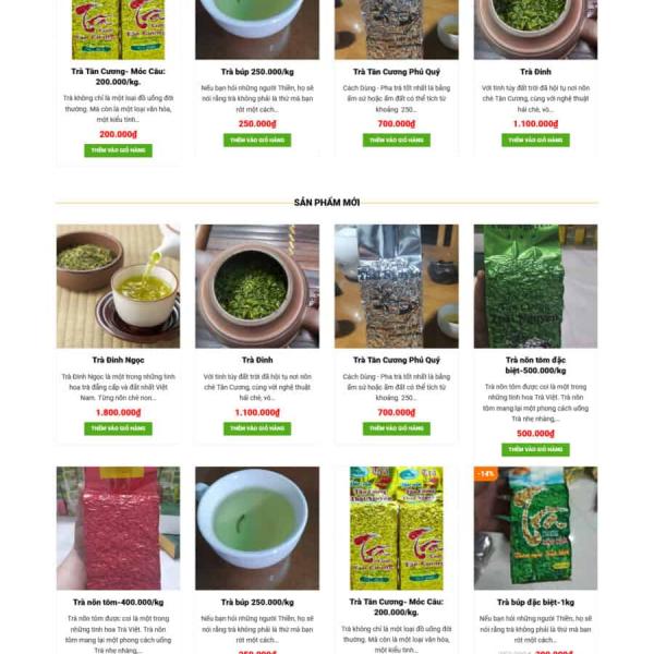 Theme WordPress bán trà xanh 3