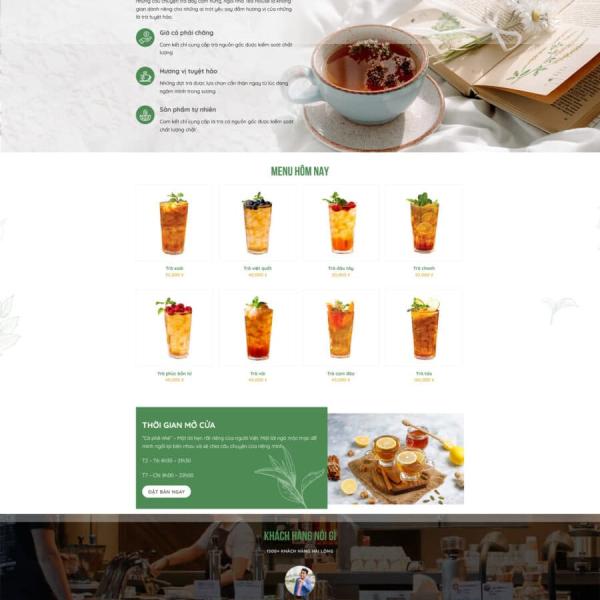 Theme WordPress bán trà sữa, trà xanh 5