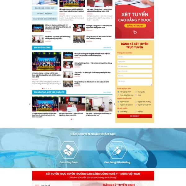 Theme WordPress web trường học y dược