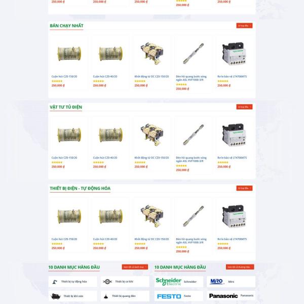 Theme WordPress bán thiết bị cơ khí điện tự động