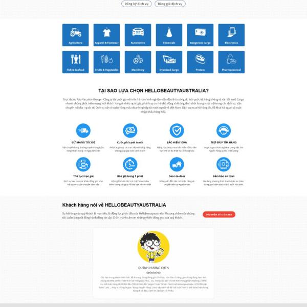 Theme WordPress dịch vụ vận chuyển Úc