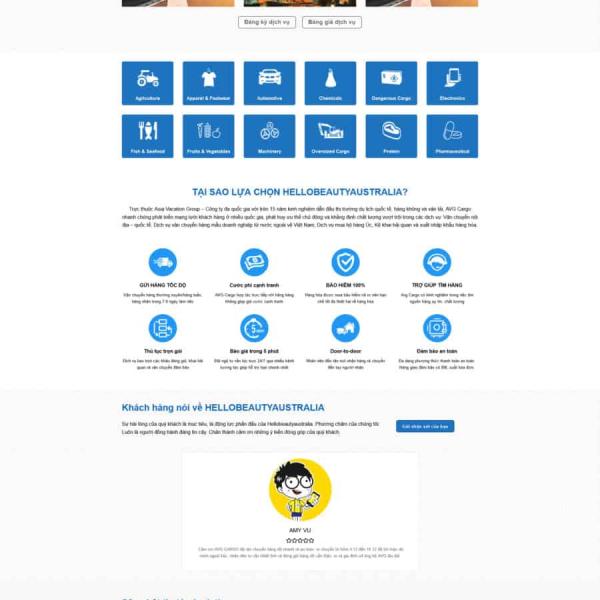 Theme WordPress dịch vụ vận chuyển Úc 2