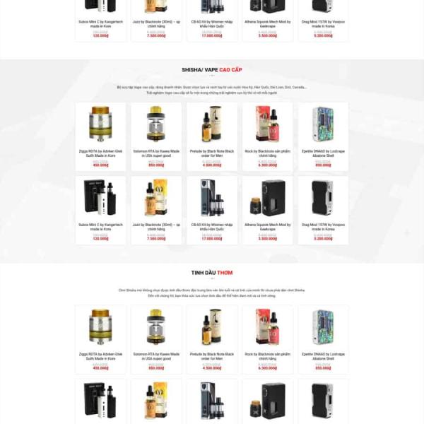 Theme WordPress bán vape