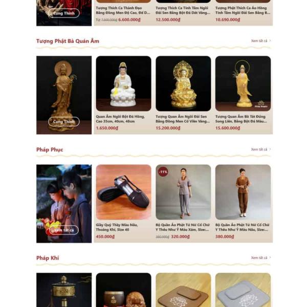 Theme WordPress vật phẩm phật giáo