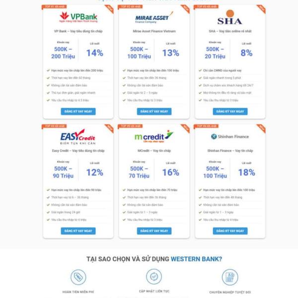 Theme WordPress dịch vụ tài chính vay tiền 1