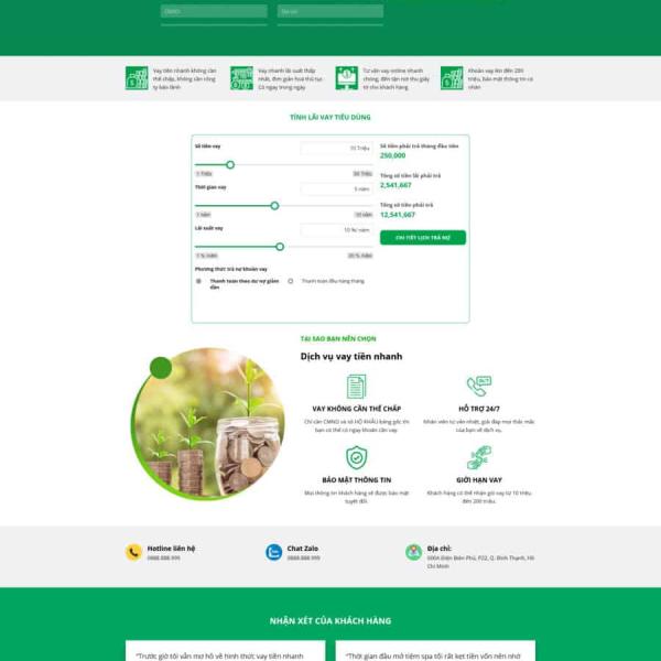 Theme WordPress dịch vụ vay tiền