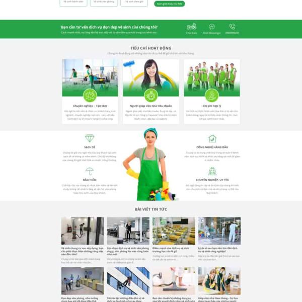 Theme WordPress dịch vụ vệ sinh