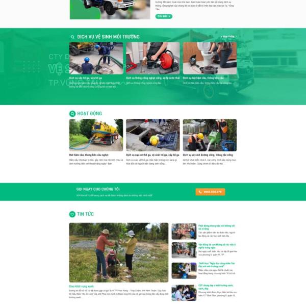 Theme WordPress hút hầm cầu, vệ sinh môi trường
