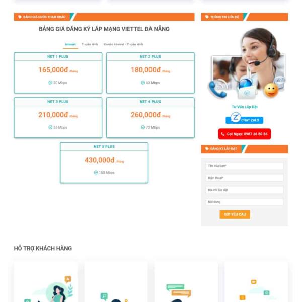 Theme WordPress lắp mạng viettel