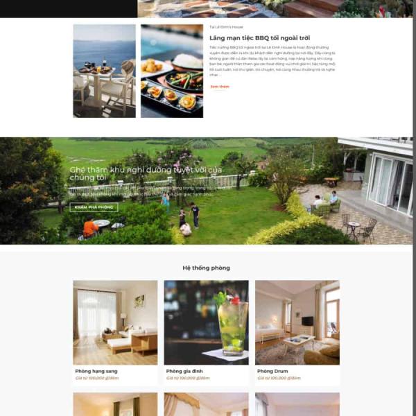 Theme WordPress giới thiệu villa khách sạn 01