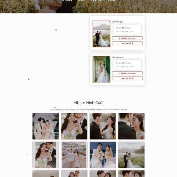 Theme WordPress thiệp cưới có chức năng lưu bút