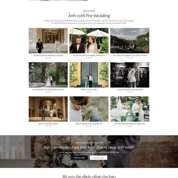 Theme WordPress web studio áo cưới đẹp