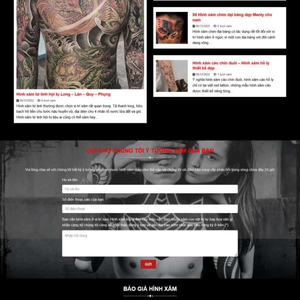 Theme WordPress tiệm xăm