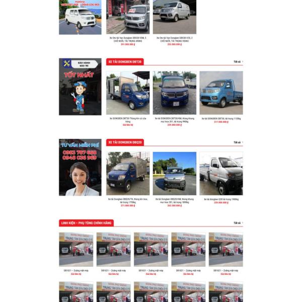 Theme WordPress bán xe ben