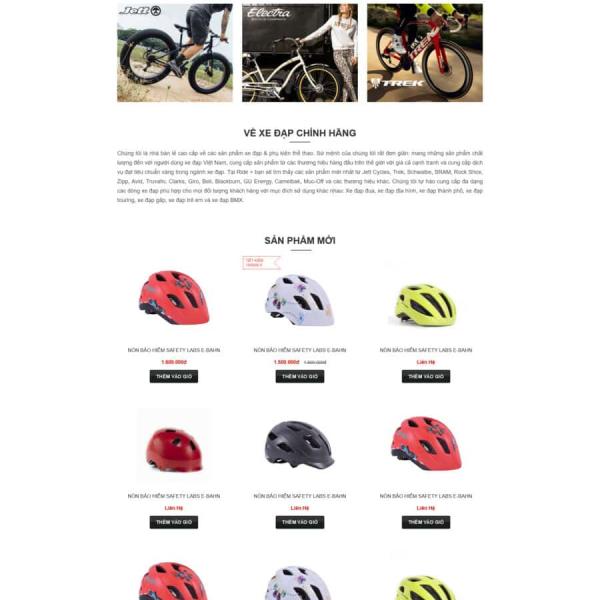 Theme WordPress bán xe đạp 2