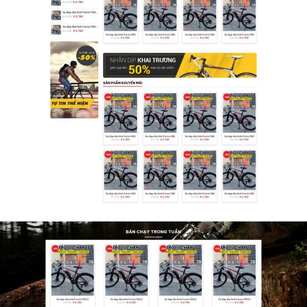Theme WordPress bán xe đạp 3
