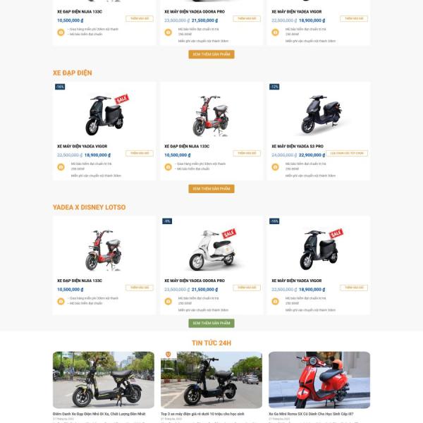 Theme WordPress bán xe điện 2