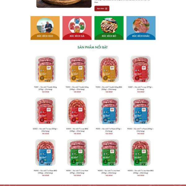 Theme WordPress công ty thực phẩm xúc xích