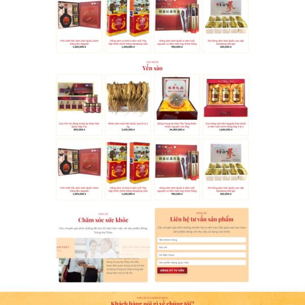 Theme WordPress bán yến sào 1